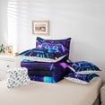 thumbnail image 5 of Homewish 3D Gamepad Player Twin Bedding Sets 7-Piece for Boy, Futuristic Glitter Stripes Bedding Comforter Set, Video Game Lover Reversible Sheet Sets, Microfiber Bedroom Decor, 5 of 7