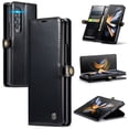 thumbnail image 1 of SaniMore for Samsung Galaxy Z Fold 4 (7.6" 2022) Case, PU Leather Auto-magnet Full Protection Flip Kickstand Card & Cash Slots, Retro Shockproof Anti-fall Wallet Business Shell, Black, 1 of 10