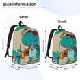 thumbnail image 3 of Lsque Cool Dino Playing Skateboard Pattern Canvas Daypack, Durable Backpack, High-quality Versatile Backpack,Vintage Compact Backpack-Medium, 3 of 6