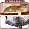 thumbnail image 3 of 2 Pieces Reversible Cat Hanging Hammock Soft Breathable Pet Cage Hammock with Adjustable Straps and Metal Hooks Double Sided Hanging Bed for Small Dogs Rabbits(Cat and Plaid,L), 3 of 10