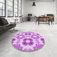 thumbnail image 4 of Ahgly Company Machine Washable Indoor Square Transitional Blossom Pink Area Rugs, 4' Square, 4 of 7