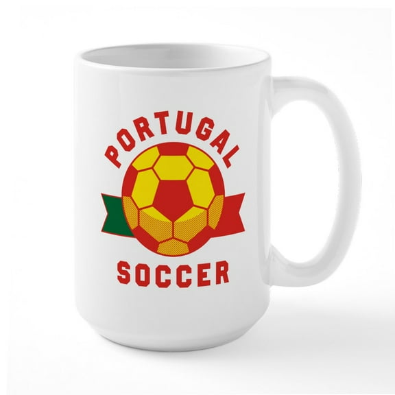 CafePress - Portugal Soccer Mugs - 15 oz Ceramic Large White Novelty Mug