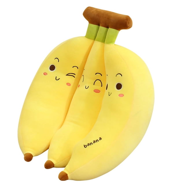 Juguete de peluche de plátano, almohada de fruta rellena de dibujos animados bonitos para decoración del hogar, regalo para niñas y niños Sincero Hogar