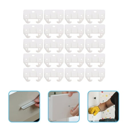 Niceauty 20Pcs Plastic Drawer Guides White Furniture Track Guide Replacements for Center Mount Drawer Slides