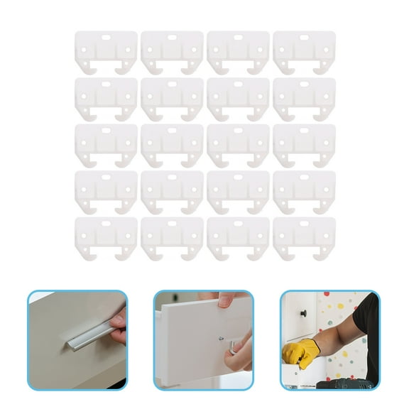 20pcs Plastic Drawer Track Guides Track Rail Slide Replacements Furniture Guide Parts