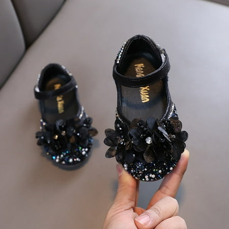 

8QIDA Sandals Girls Size 3 Girls Sandals Fashion New Pattern Cute Flower Decoration Versatile Low Heel Shoes Hook Loop Comfortable Shoes 25