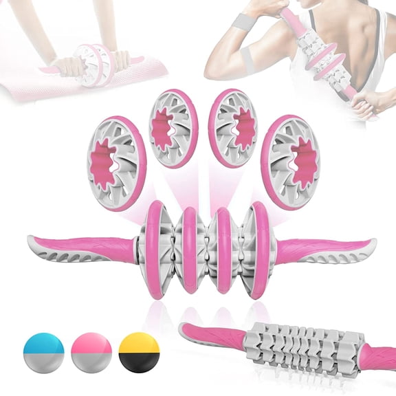 Yes4All Multifunctional Ab Roller, Pink/Gray
