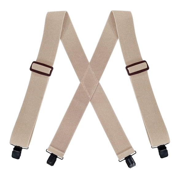 Heavy Duty Work Suspenders For Men Big And Tall 2 Inch Wide Adjustable Khaki Suspenders