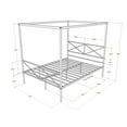 thumbnail image 6 of HomeStock Rococo Romance Canopy Platform Bed Frame With Modern Style Headboard And Footboard Metal Frame In Powder Coating Black, Queen, 6 of 6