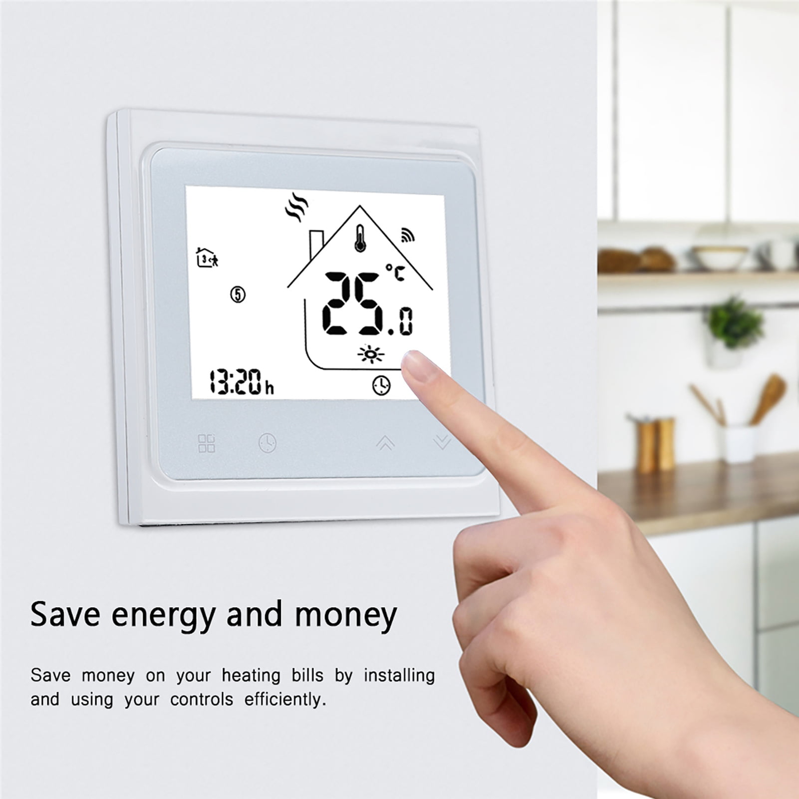 Smart Thermostat WiFi Thermostat with LCD Touch Screen WiFi Smart Thermostat Temperature Controller for Electric Floor Heating