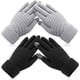 thumbnail image 1 of Guantes de Invierno con Pantalla Táctil, Negro y Gris, Tejidos Antideslizantes, Forrados de Felpa, 2 Pares para Mujer y Hombre, 1 of 9