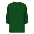 thumbnail image 5 of Oversized Tshirts for Women, 3/4 Sleeve Summer Solid V Neck Travel Tops, Green 5XL, 5 of 5