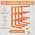 thumbnail image 3 of 2 Pack Wood Organizer Wall Mount, Heavy Duty Lumber Storage Rack with 4-Level System, Holds 220 LBS Per Level (Orange), 3 of 6