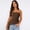 Coffee Color, variant on LYMAYTER‌ Tube Tops‌ for Women Strapless Ruffled Asymmetrical Hem Ruched Bandeau Cami Tank Comfortable