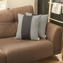 MIKE & Co. NEW YORK Boho-Chic Decorative Houndstooth Jacquard Pillow Covers 2 PCS Black-Black 18x18