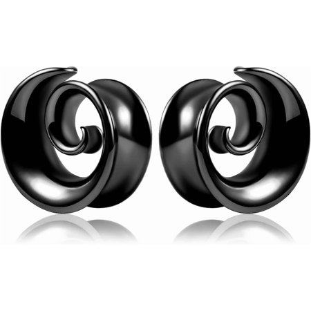 2PCS Spiral Saddle Ear Tunnels Plugs 316 Stainless Steel Ear Gauges Hypoallergenic Earrings Expander Stretcher Piercing Body Jewelry[u944]