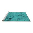 thumbnail image 2 of Ahgly Company Machine Washable Indoor Rectangle Oriental Turquoise Blue Industrial Area Rugs, 7' x 9', 2 of 4