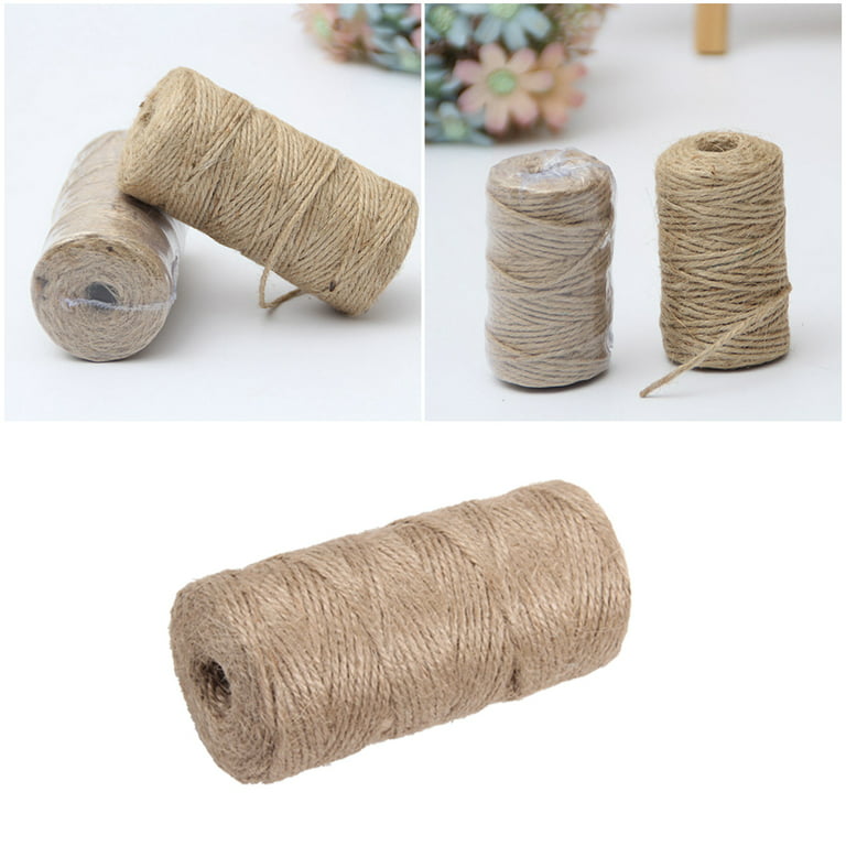 2pcs Woven Natural Jute Rope Twine Durable Packing String Arts and Crafts  for Gifts DIY Crafts Festive Decoration Bundling and Gardening (2MM 100G) 