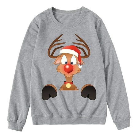

KBKYBUYZ Parent-child Attire Mommy And Me Matching Outfits Christmas Printed Long Sleeve Round Neck Shirts Tops Pullover Family Matching Mom Sweatshirts