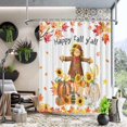 thumbnail image 2 of 72x72 Inch Fall Shower Curtains for Bathroom Happy Fall Y''all Shower Curtains Pumpkin Scarecrow Thanksgiving Bathroom Decor Fabric Shower Curtain Waterproof with 12 Hooks, 2 of 6