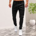 thumbnail image 1 of Pantalones casuales para hombres Pantalones de chándal con cordón Pantalones multibolsillos (Negro L) Ehuebsd Para estrenar, 1 of 9