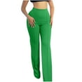 thumbnail image 2 of Itsame Comfortable Loose Pants for Womens Solid Color Tight High Waisted Wide Leg Sweatpants Green Size S, 2 of 7