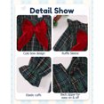 thumbnail image 5 of Yaoqi 18 Months Infant Baby Girl Dress 24 Months Girls Christmas Clothing Ruffle Long Sleeves Plaid A-line Dress Bowknot One-piece Clothes Green, 5 of 6