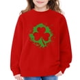 thumbnail image 6 of Otqutp St Patricks Day Sweatshirt for Teen Girls Pullover Crewneck Sweatshirts Kids Long Sleeve Irish Shamrock Graphic Hoodie Shirt, 6 of 8