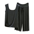 thumbnail image 2 of WCJM Short Sleeve Neck Top Tennis Shorts Two Piece Summer Outfits Women Loose Fit Cute Soft Home Pajama Loungewear Set, 2 of 5