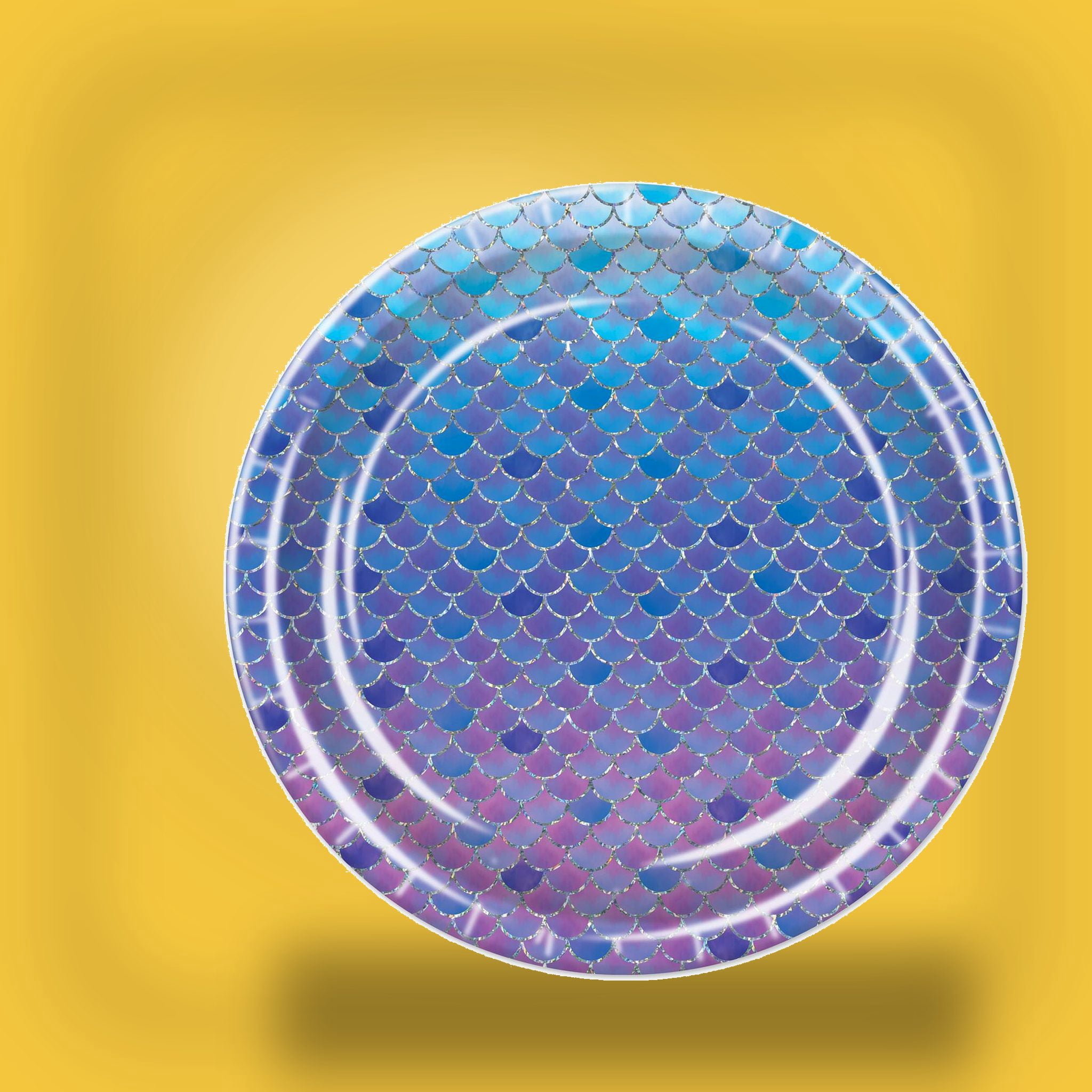 96 Pack Bulk Mermaid Scales Paper Plates 9 inch