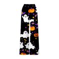 thumbnail image 5 of Halloween Pajama Pants for Women Spooky Pumpkin Ghost Lounge Bottoms Pjs Fall Halloween Jammies (Z002#-Black L), 5 of 5