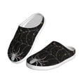 thumbnail image 2 of Daiia Spiderweb Bats And A Spider Print Women’s Fuzzy Slippers Memory Foam Lightweight House Shoes Cozy Loafer Flannel House Shoes-35/36, 2 of 7