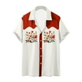 thumbnail image 3 of JURANMO Hawaiian Shirt for Men Summer Short Sleeve Funny Button Down Shirts Casual Lapel Bowling Shirts Color Block Vacation Tops My Orders Placed By Me Beige S, 3 of 6