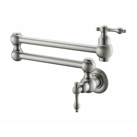 

Artlia Pot Filler Faucet Wall Mount with Double Joint Swing Arms Brushed Nickel