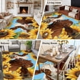thumbnail image 5 of Area Rug for Living Room, Sunflower Cows Non-Slip Indoor Large Carpet for Bedroom/Dining Room, Yellow Floral Watercolor Botanical Summer Washable Low-Profile Rectangle Floor Runner Rugs - 6 x 9 Ft, 5 of 8