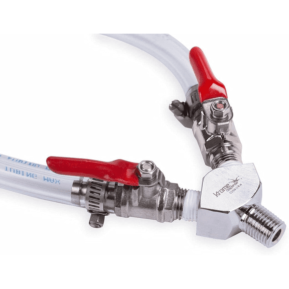 TAPCRAFT Air Y Splitter for Draft Beer Regulator with 5 Foot Air Lines Chrome Plated