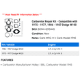 thumbnail image 2 of Carburetor Repair Kit - Compatible with 1975 - 1977, 1986 - 1987 Dodge W100 1976, 2 of 2