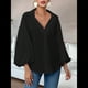 thumbnail image 5 of Blusa Holgada de Larga con Cuello Semiabierto y Lunares Franceses para Mujer Negro S, 5 of 10