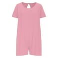 thumbnail image 5 of hotojiny Plus Size Spring Clothes for Women Summer Casual Short Sleeve Rompers Loose Backless Beach Lounge Shorts Jumpsuit, 5 of 7