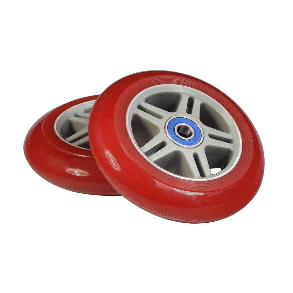 AlveyTech Razor Kick Scooter Wheels with Bearings (Set of 2) (Red Wheel