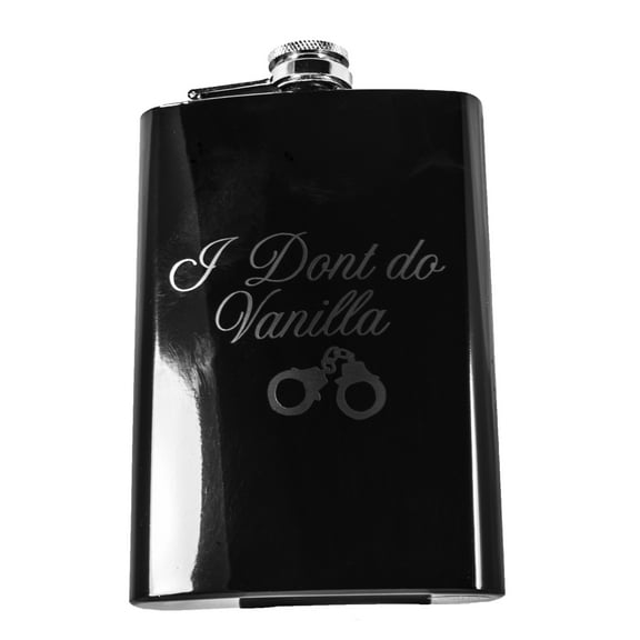 8oz BLACK I Don't Do Vanilla - black flask L1