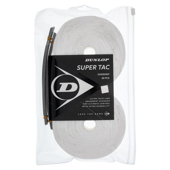 Dunlop Super Tac Tennis Overgrip 30 Pack White White
