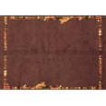thumbnail image 1 of Ahgly Company Indoor Rectangle Abstract Orange Modern Area Rugs, 7' x 10', 1 of 4