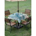 thumbnail image 4 of Outdoor Tablecloth with Umbrella Hole for Patio/Picnic/Party/Camping, Blue Waves Abstract Waterproof Table Cloth Square Cover Washable, Boho Summer Beach Coastal Ocean Beach (60"x 60"), 4 of 9