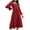 Red, variant on LYXSSBYX Womens Long Sleeve Dresses Women's Casual Sexy Fashion Flared Sleeve T-Neck Long Sleeve Solid Color Pleated Dress