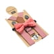 thumbnail image 3 of Juego de tirantes y pajarita para niños con 3 pinzas en forma de Y, práctico y portátil, para niños de 1 a 8 años. Rosa, 3 of 9