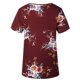 thumbnail image 4 of Minnieouse Camiseta de mujer Camiseta estampada de manga corta con cuello Blusa informal Prendas para la parte del cuerpo Vino rojo S, 4 of 5