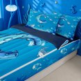 thumbnail image 3 of meiyoeat Ocean Shark Monogram C Zipper Full Size Comforter Sets with Fitted Sheet and 2 Pillowcases For Boys,Water Themed Letter Design Zipper Bedding Set,Navy Blue Reversible,4 Pieces, 3 of 7