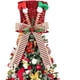 thumbnail image 2 of Puntoco Gorro de árbol de Navidad con forma de elfo rojo y verde, con lazo a rayas y decoración de lentejuelas, 2 of 8