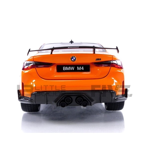 BMW M4 Fire Orange 1/18 Model Car with Carbon Top for Display